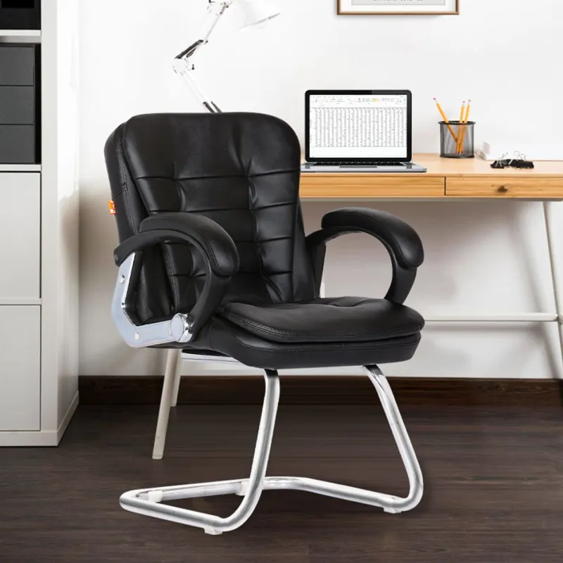 Da URBAN® Milford Leatherette | Heavy Duty Metal Frame| Visitor/Study/Office Chair with Padded Arms (Tan)