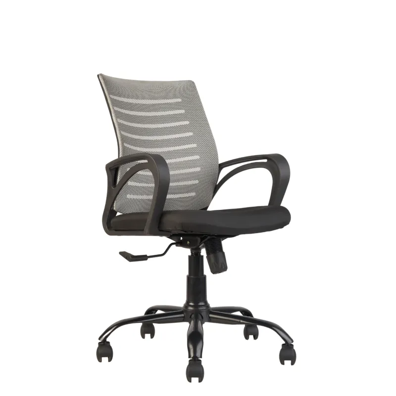 INNOWIN Mini Jazz Mesh Mid-Back Ergonomic Home Office Chair | 3-Years Limited Warranty Included | Tilting & Height Adjustable Mechanism, Heavy Duty Metal Base | Ideal for Office Work & Study (Grey)
