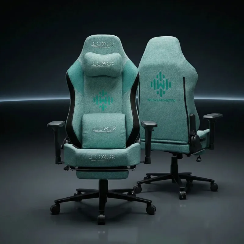 Dr Luxur Weavemonster Ergonomic Gaming Chair | 4D Armrests | 180° Recline | Footrest | 3-Year Warranty (Black)