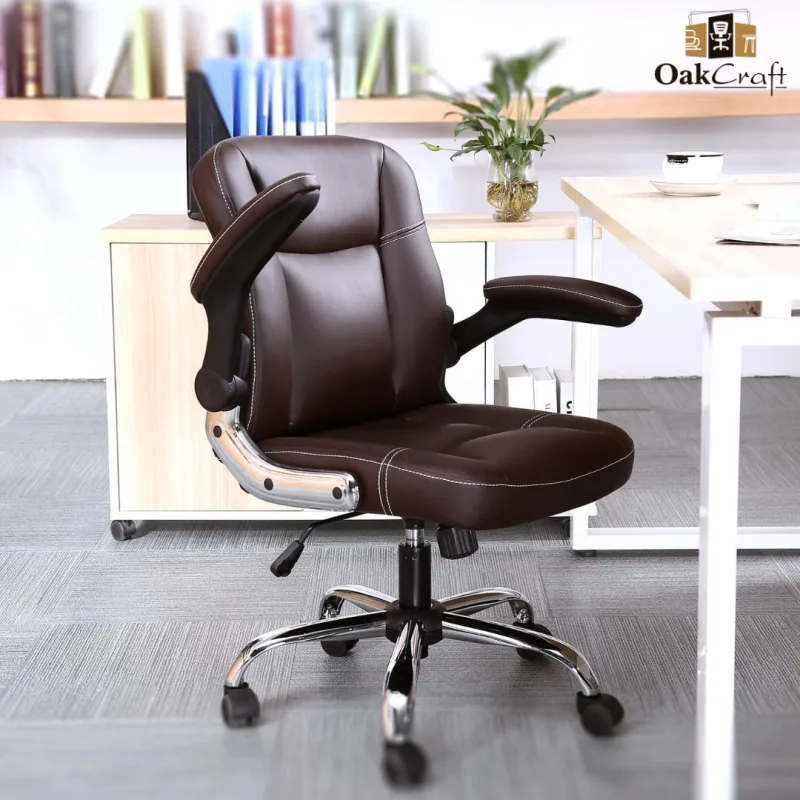Oakcraft Stratos Medium Back Premium Leatherette Ergonomic Office Chair