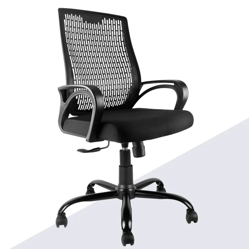 ASTRIDE Airsense Upper-Mid Back Office Chair for Work, Study Chair | Height Adjustable Revolving, Computer Chair [Heavy Duty Metal Base, Black]